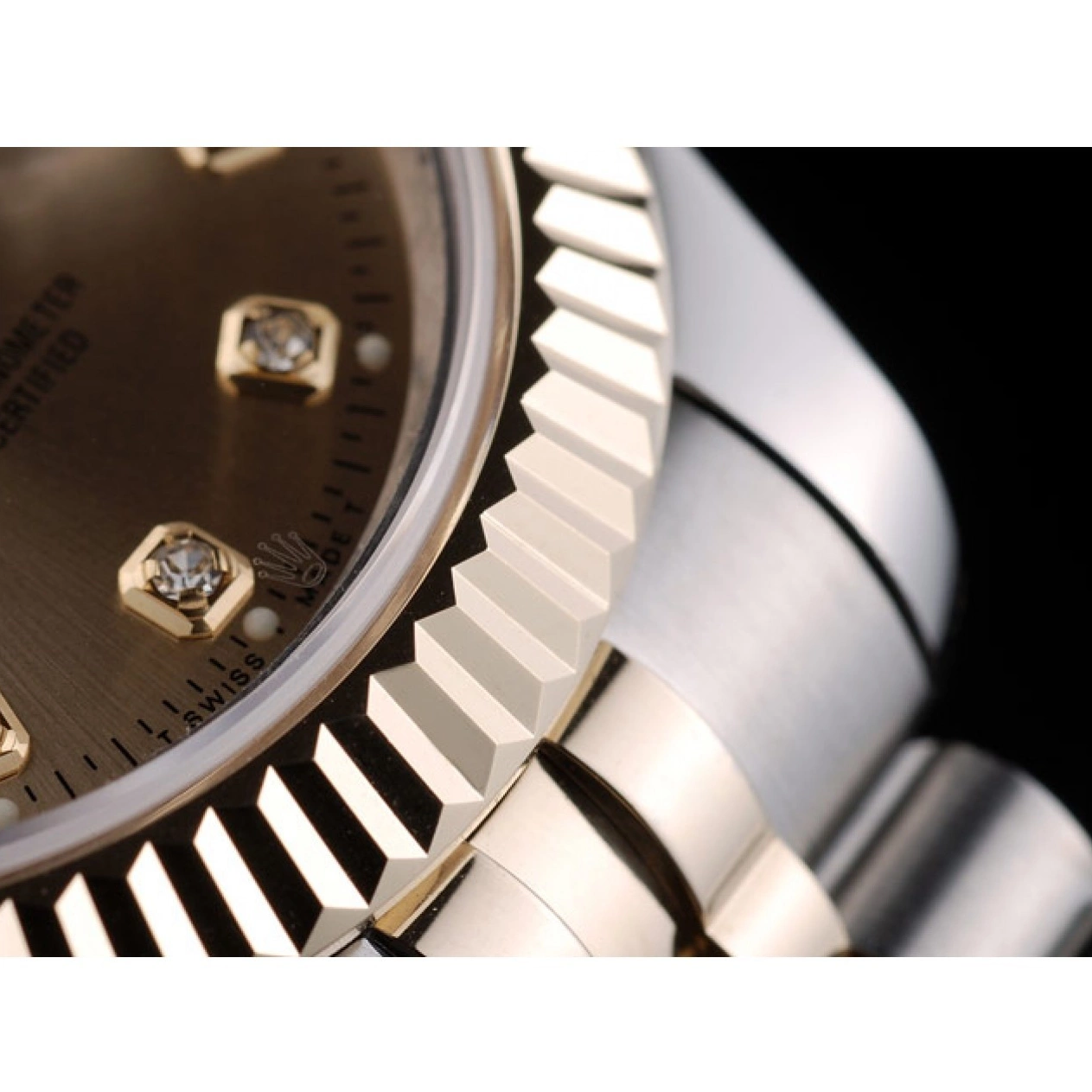 AAA Replica Watches Gold Steel 41978 Rolex Ribbed Goldish DateJust Dial Stainless Bezel 0608